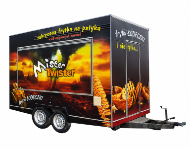 przyczepa gastronomiczna do sprzedaży zakręconych frytek